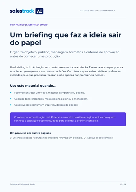 Capa do guia Um briefing que faz a ideia sair do papel