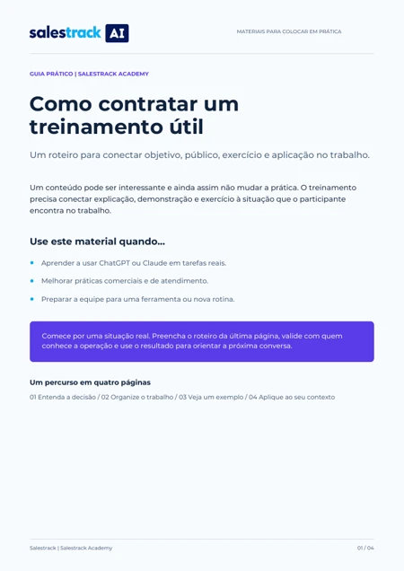 Capa do guia Como contratar um treinamento útil