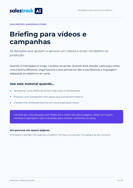 Capa do guia Briefing para vídeos e campanhas