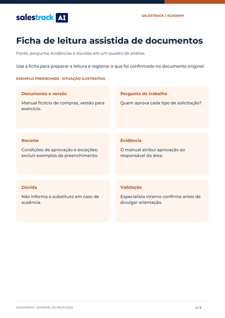 Capa do material Ficha de leitura assistida de documentos