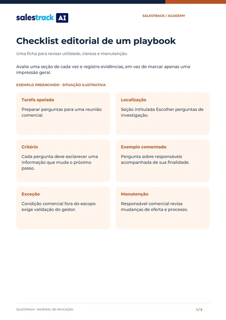Capa do material Checklist editorial de um playbook