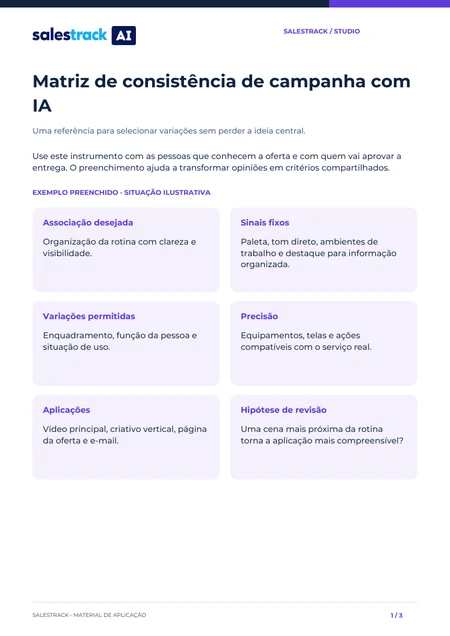 Capa do material Matriz de consistência de campanha com IA