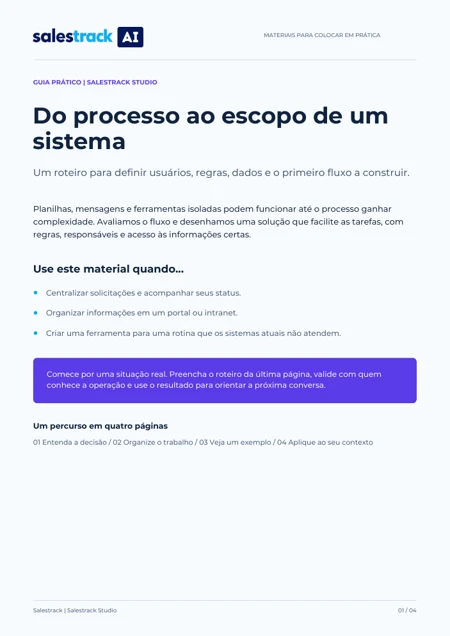Capa do guia Do processo ao escopo de um sistema